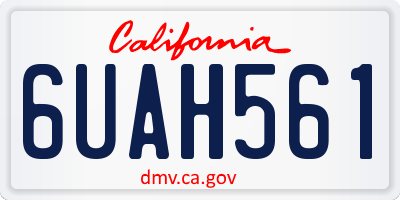 CA license plate 6UAH561