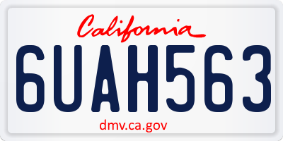 CA license plate 6UAH563