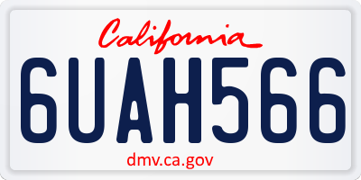 CA license plate 6UAH566