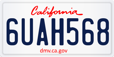 CA license plate 6UAH568