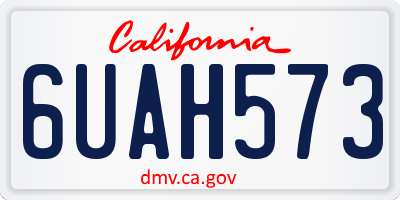 CA license plate 6UAH573