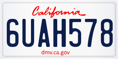 CA license plate 6UAH578