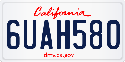 CA license plate 6UAH580