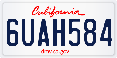 CA license plate 6UAH584