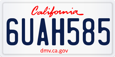 CA license plate 6UAH585