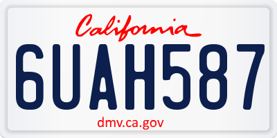 CA license plate 6UAH587