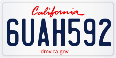 CA license plate 6UAH592