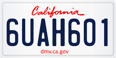 CA license plate 6UAH601