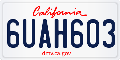 CA license plate 6UAH603