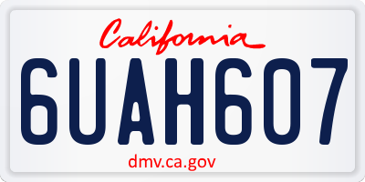 CA license plate 6UAH607