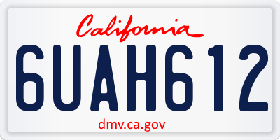 CA license plate 6UAH612