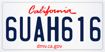 CA license plate 6UAH616