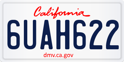 CA license plate 6UAH622