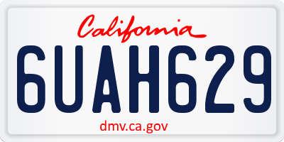 CA license plate 6UAH629