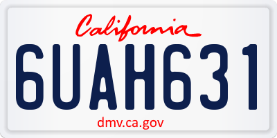 CA license plate 6UAH631