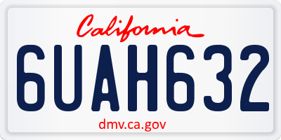 CA license plate 6UAH632