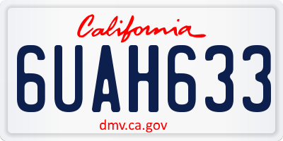 CA license plate 6UAH633