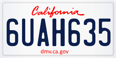 CA license plate 6UAH635