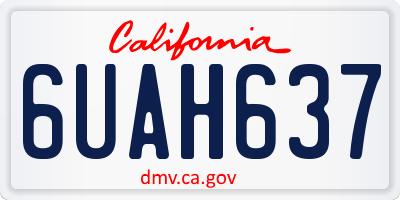 CA license plate 6UAH637