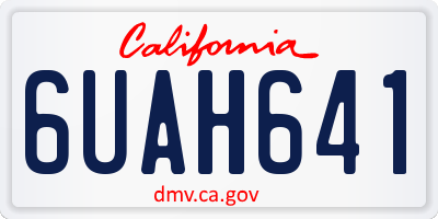 CA license plate 6UAH641