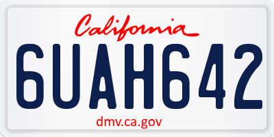 CA license plate 6UAH642