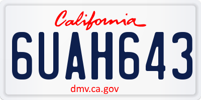 CA license plate 6UAH643