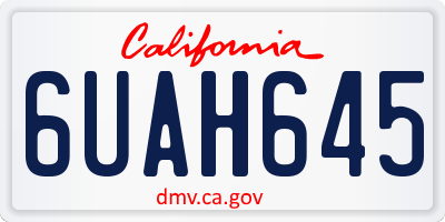 CA license plate 6UAH645