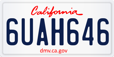 CA license plate 6UAH646