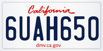 CA license plate 6UAH650