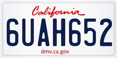 CA license plate 6UAH652