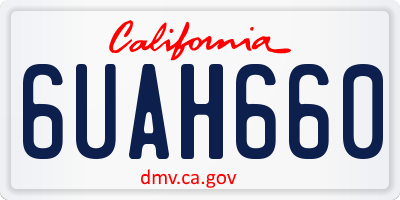 CA license plate 6UAH660
