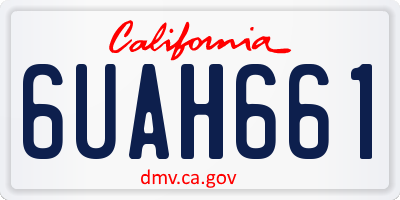 CA license plate 6UAH661