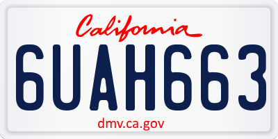 CA license plate 6UAH663