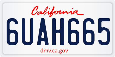 CA license plate 6UAH665
