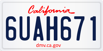CA license plate 6UAH671