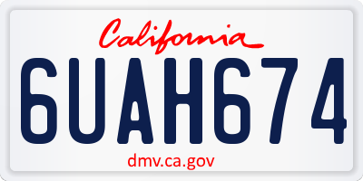 CA license plate 6UAH674