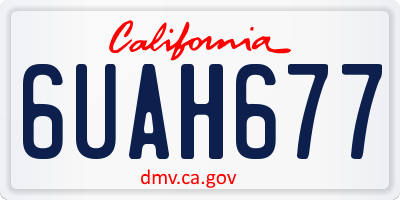 CA license plate 6UAH677