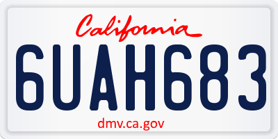 CA license plate 6UAH683