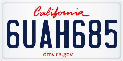 CA license plate 6UAH685