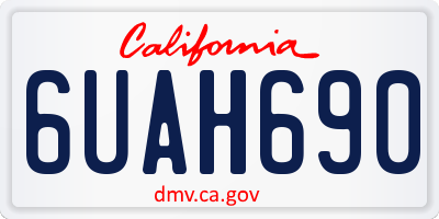 CA license plate 6UAH690