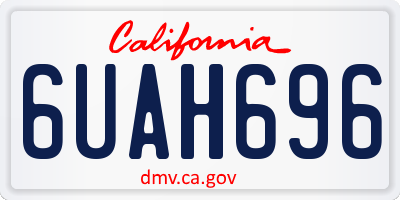CA license plate 6UAH696
