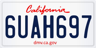 CA license plate 6UAH697