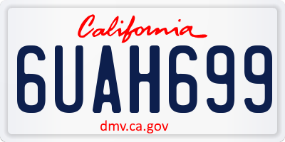 CA license plate 6UAH699