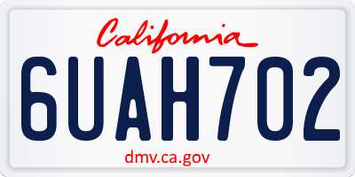CA license plate 6UAH702