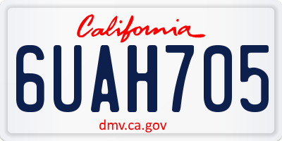 CA license plate 6UAH705