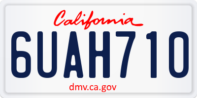 CA license plate 6UAH710
