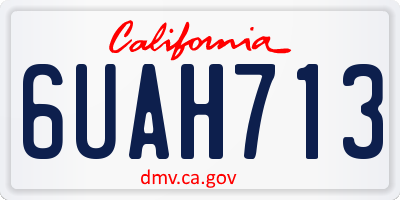 CA license plate 6UAH713