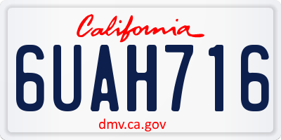 CA license plate 6UAH716