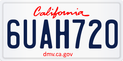 CA license plate 6UAH720