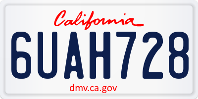 CA license plate 6UAH728